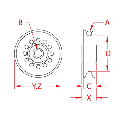 PullPro™ LoLoad 316 Stainless Steel Wire Rope Sheave Bearing - Image 2