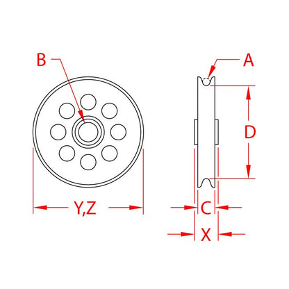PullPro™ HiLoad 316 Stainless Steel/Bronze Wire Rope Sheave Bushing - Image 2