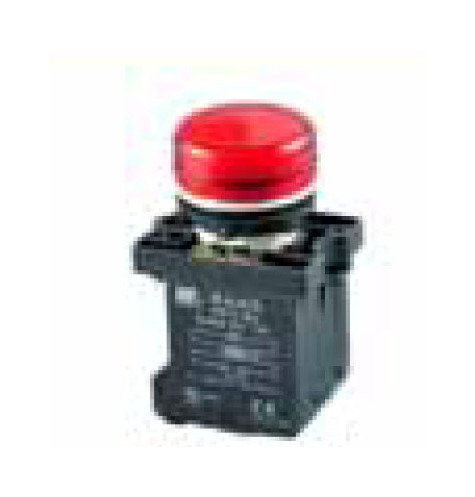 Red Pilot Lamp with Series Resistor - 22.5mm BA9S Filament, 130V, Red - Image 1