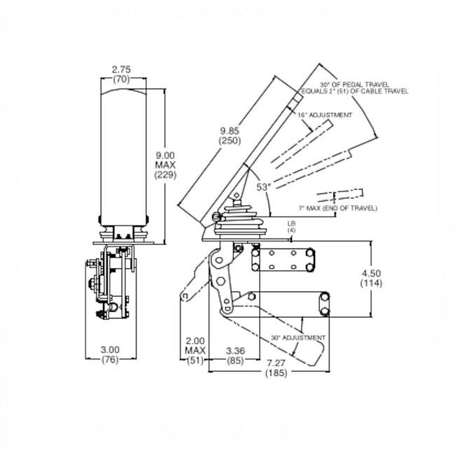 Heavy-Duty Throttle Pedal with Maximum Travel Length of 2" - Image 2