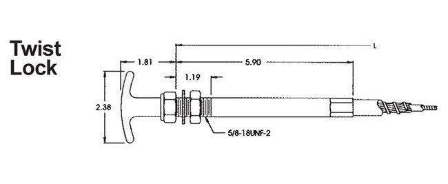 Premium Twist Lock Control Head Cable - Image 1