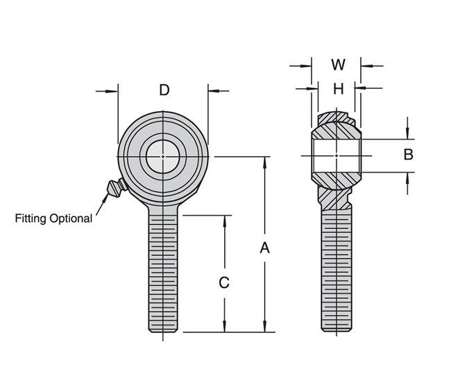 Economical Metal to Metal Rod End with High Axial Load Capacity - 2-Piece - Image 2
