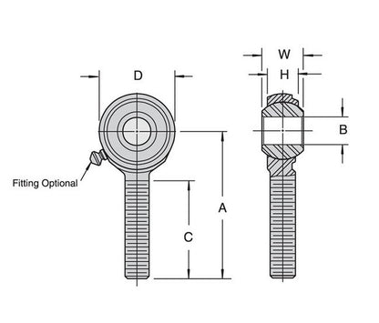 Economical Metal to Metal Rod End with High Axial Load Capacity - 2-Piece - Image 2
