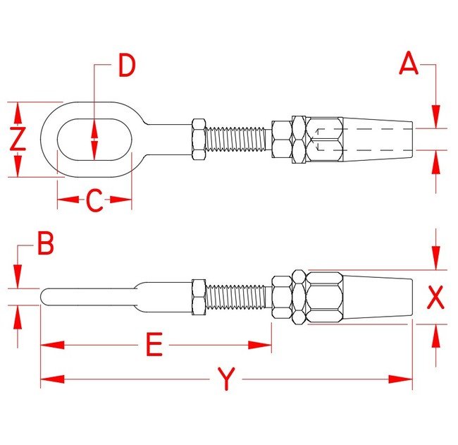 Stainless Steel Quick Attach™ Gate Eyes - Swageless Fittings - Image 2