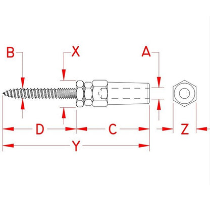Suncor Quick Attach™ Wood Stud (Stainless Steel) - Image 2
