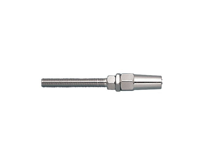 316 Stainless Steel Left Hand Stud, UNF Swageless Fitting - Image 1