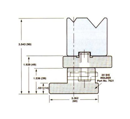Quick Change European Style Press Brake 2V-Die, Model 7210 - Image 2