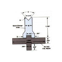 88 Degree Quick Change American Style Press Brake V-Die - 0.250 Inch Opening