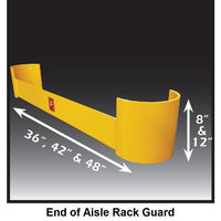48" Left Curved End of Aisle Rack Guard - 48 in Length