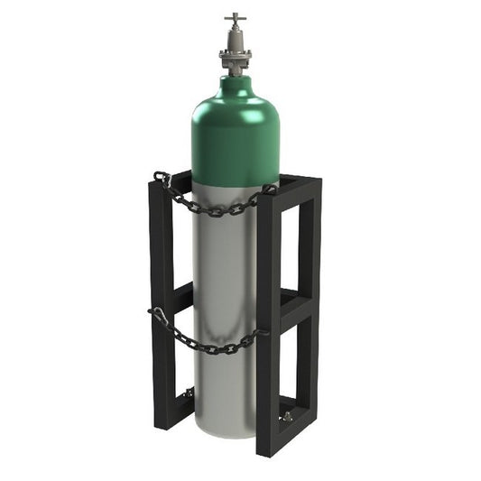 Gas Cylinder Rack | 16x20x30 in | Steel | Black Powder Coated - Image 1