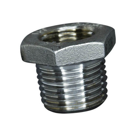 RBSS Series 1 Inch (in) Size Male National Pipe Thread (MNPT) Inlet and 3/8 Inch (in) Size Female National Pipe Thread (FNPT) Outlet Hex Bushing Fitting - Image 1