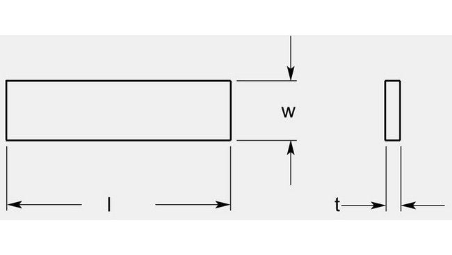 STB Style Rectangle - 1/8 x 3/4 x 6 in - Image 1
