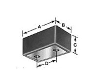 Heavy-Duty Rectangular Bumpers with Steel Plate - 2-1/2 Inch Length