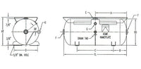 30-Gallon Horizontal Air Receiver Tank, 200 PSI MWP