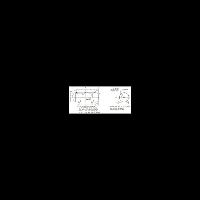 60-Gallon Horizontal Air Receiver Tank with 200 psi MAWP - Image 2