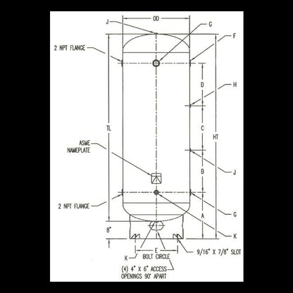 500-Gallon Vertical Air Receiver Tank, 165 psi MWP - Image 2