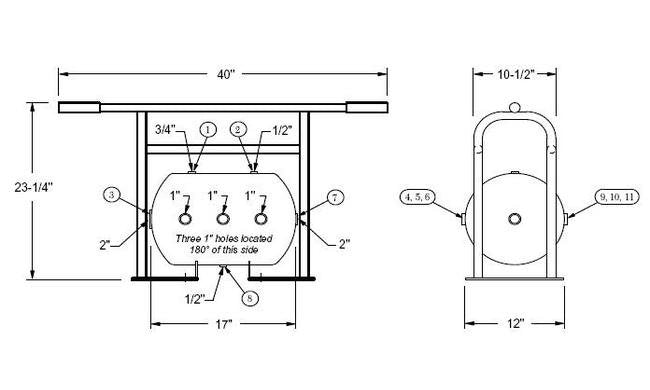 7 Gallon Air Receiver Manifold Assembly with Couplers - Image 3