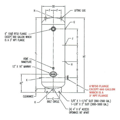 660-Gallon Vertical Air Receiver Tank, 200-psi MWP - Image 2