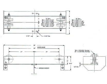 Industrial Heavy Duty Crane End Trucks - Push Type - Image 2