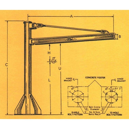 Heavy Duty Model 600 BPM Base Plate Mounted Jib Cranes - Image 2