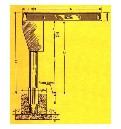 2000 lbs Model 200 CIM Concrete Insert Mount Jib Cranes - Image 2