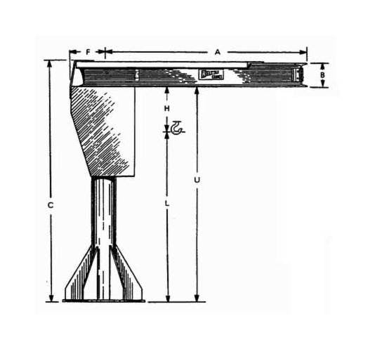 Heavy Duty 1000 lbs. Base Plate Mounted Jib Crane - Image 2