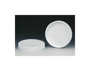 Wide Mouth Jar Replacement Caps, 89/400, 100-Pack, White Polyethylene - Image 1
