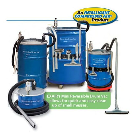 6091 Reversible Drum Vac Air Operated Industrial Vacuum Cleaner - Stainless Steel - Image 1