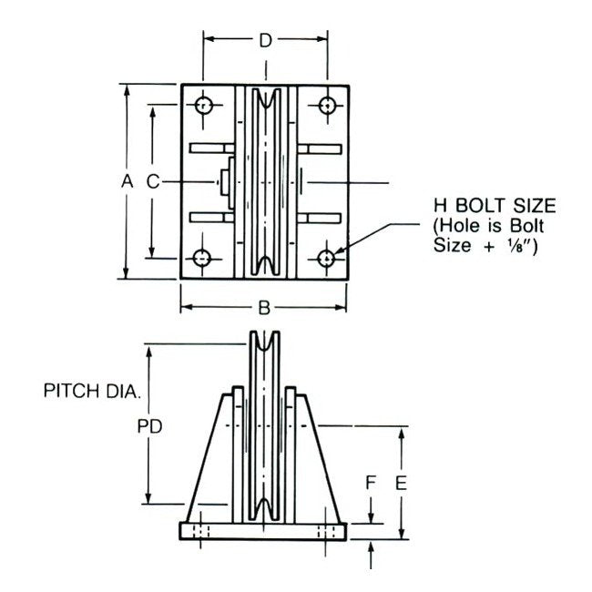 Heavy-Duty Vertical Sheave Assembly for Electric Winches - Image 1