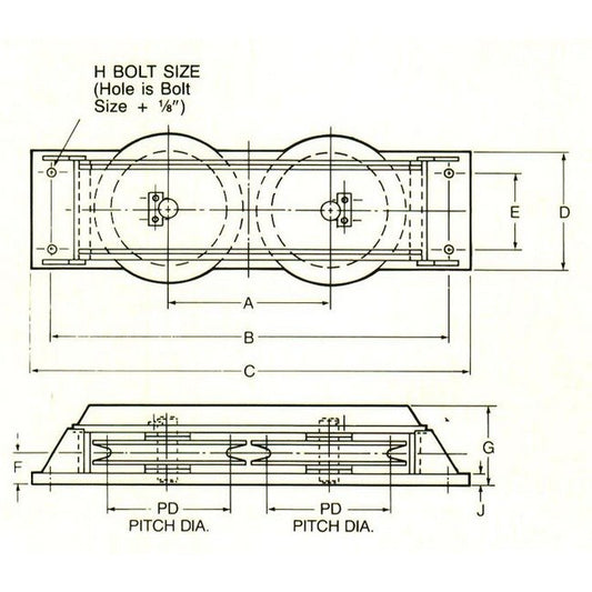 Heavy Duty Double Horizontal Sheave Assemblies - Image 1