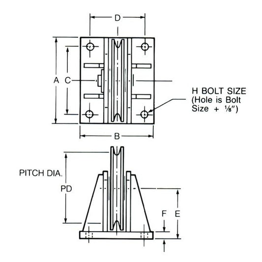Rightway Winches Single Base Mounted Vertical Sheave Assemblies - Image 1