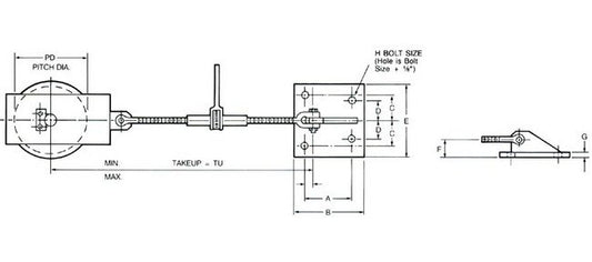 Rightway Winches Turnbuckle Take-Up Assembly - 6000 lbs Capacity, 1/2" Wire Rope - Image 1