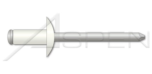 Dome Head White Eyelet Aluminum Body/Aluminum Pin Blind Rivet - Image 1