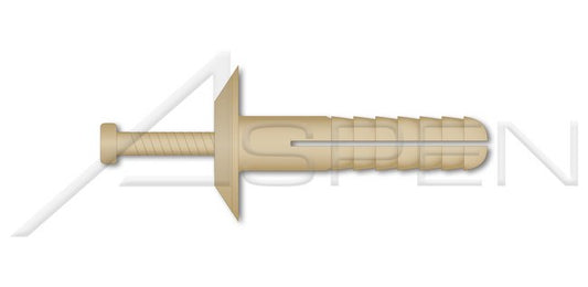 Truss Head Beige Nylon Body/Pin Drive Pin Rivet - Image 1