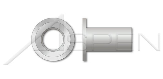 Aluminum Alloy 5056 Large Flange Flat Head Open End Blind Threaded Insert - Image 1