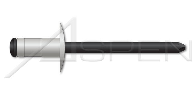 Black Phosphate Coated Low Profile Aluminum Body/Steel Pin Multigrip Rivet - Image 1