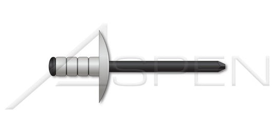 Black Phosphate Coated Dome Head Large Flange Aluminum Body/Steel Pin Multigrip Rivet - Image 1