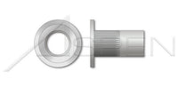 Aluminum Alloy 5056 Large Flange Flat Head Open End Thin Wall Ribbed Blind Threaded Insert