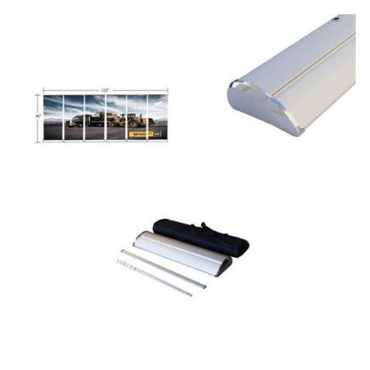 Premium 6in Height Retractable Roll Up Banner Stand - Megastore SWA-PWB33X6P - Image 2