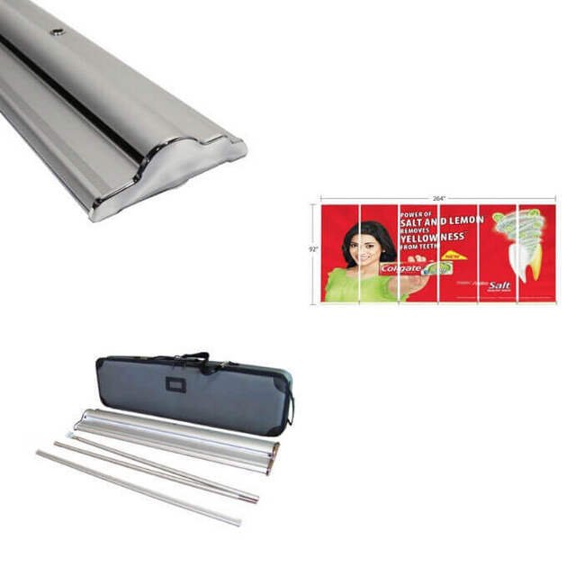 Megastore 24" Heavy-Duty Retractable Roll Up Banner Stand - Image 2