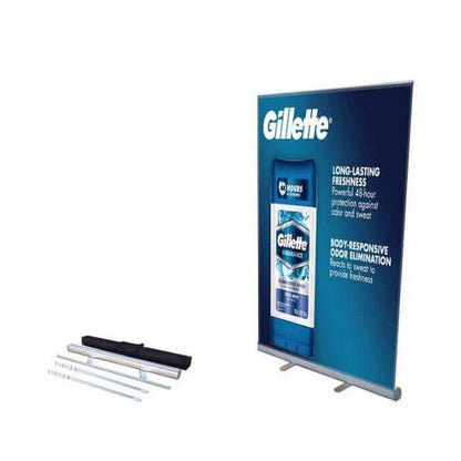 Megastore 47 Inch Roll Up Banner Stand with Vinyl Print - Image 1