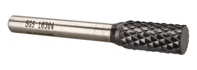 SGSPRO Carbide Double Cut Cylinder Burr Flat End Rotary File - Image 1