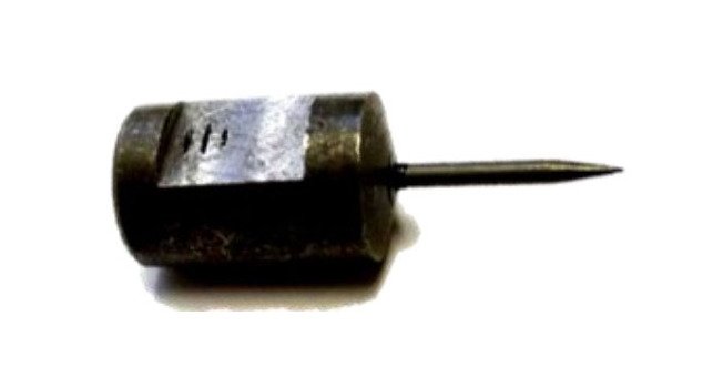 1-1/4 Inch (in) Length Round Toothed Pin Punch with M8 x 1.25 Mount Threads - Image 1
