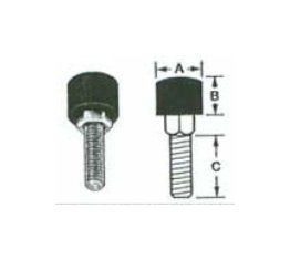 Threaded Round Urethane Bumper - Male Thread Hex Shoulder 1/2 Inch - Image 2