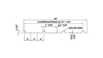 Durable R-Panel Steel Corrugated Metal Sheet - 26-22 Gauge - Image 2