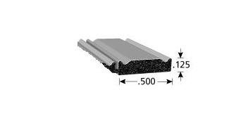 E.P.D.M. Sponge Rubber Seal - Ribbed Section, 100 ft Roll - Image 1