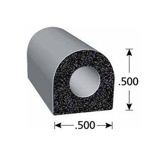 EPDM Rubber Seal - Ribbed Section, 100 ft Roll - Image 1