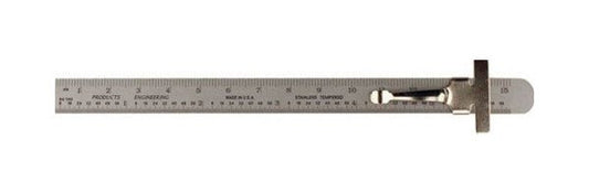 PEC Tool 7202-C06 Pocket Steel Ruler, 6-Inch with 10R Graduations - Image 1