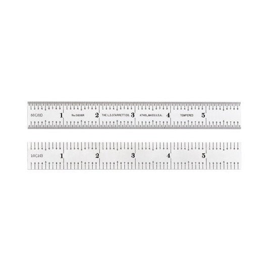 Starrett 6 Inch Steel Ruler with Quick-Reading Graduations - Image 1