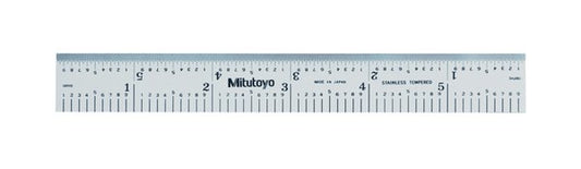 Mitutoyo 182-108 Wide Rigid Steel Ruler, 150mm/6in - Image 1